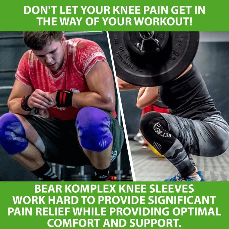 Bear KompleX 圧縮膝の袖、ワークアウトと実行するためのフィットネスとサポート。ペア・クロスフィットトレーニング、重量挙げ、レスリング、スク｜st-3｜05