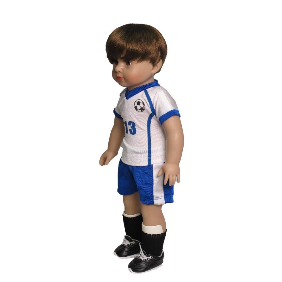 Blue & White Soccer Player Outfit with Uniform, Shin Guards, Socks, Soccer｜st-3｜05