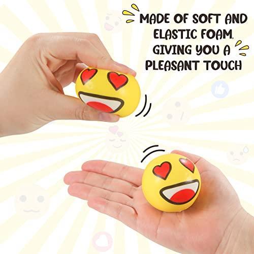 LovesTown 36PCS Mini Face Squeeze Balls, 2Inch Yellow Stress Relief Balls F｜st-3｜03