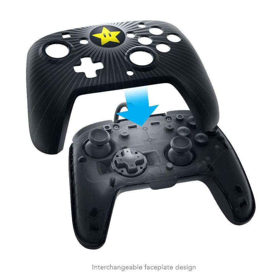 PDP Gaming Wired Pro Controller Faceplate: Black Mario Star ー Nintendo Swit｜st-3｜05