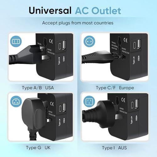 Travel Adapter, Worldwide All in One Universal Travel Adaptor Wall AC Power｜st-3｜05