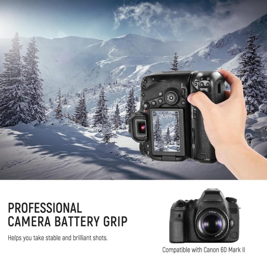 NEEWER BGーE21 Battery Grip Replacement Compatible with Canon 6D Mark II DSL｜st-3｜02