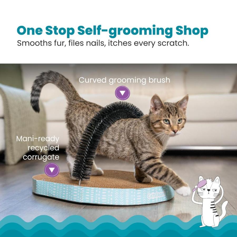 Catstages Scratch & Groom Corrugated Cat Scratch Pad with Catnip｜st-3｜02