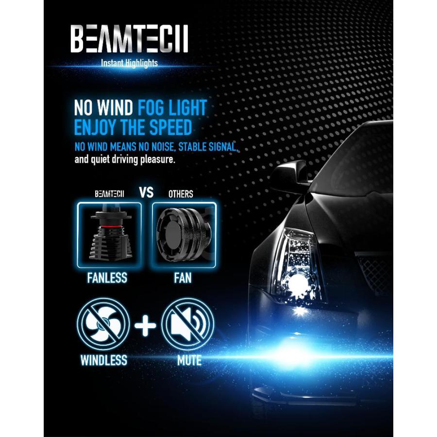 BEAMTECH H7 Led Bulb, Fanless In Line 6500K Xenon White Fog Light Bulb for｜st-3｜04