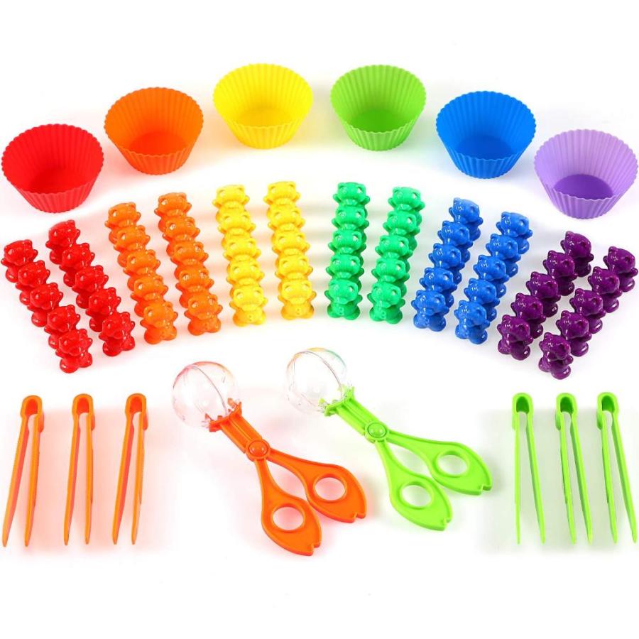 74 Pieces Counting Sorting Bears Fine Motor Skills Handy Scoopers Set ...