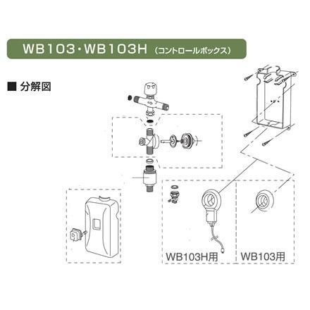 【公式店】コントロールボックス 簡易水洗トイレ部品 寒冷地用 ニューレット 交換用部品 WB103H_2