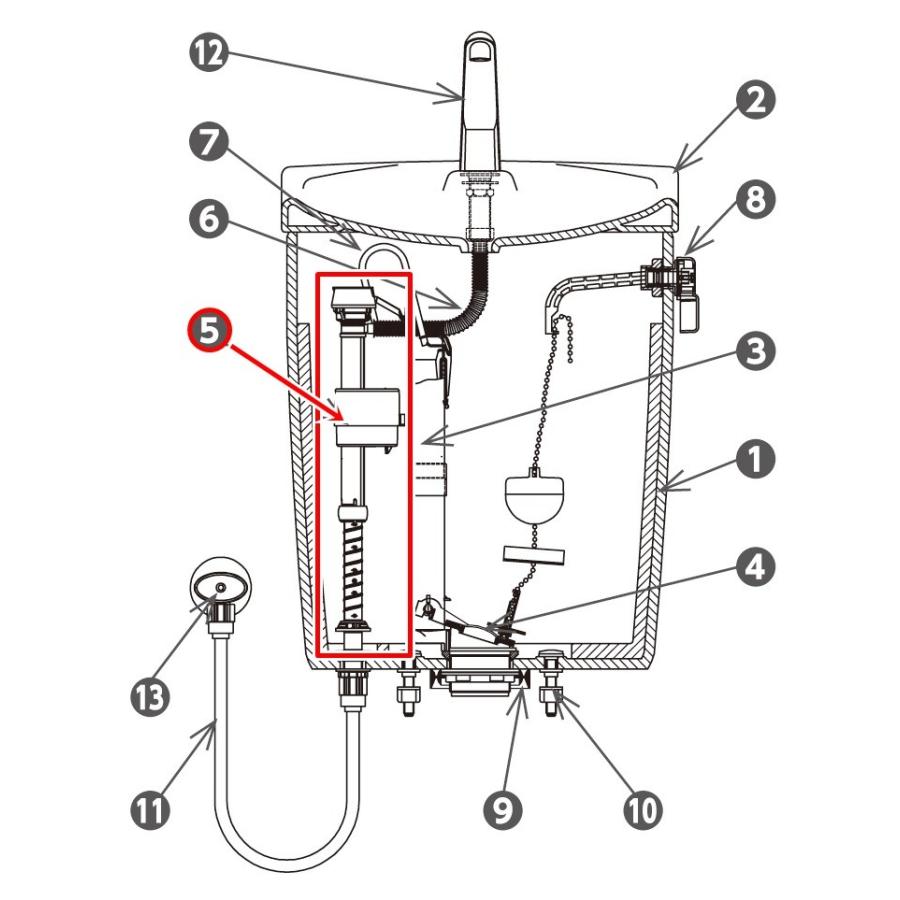 アサヒ衛陶 【公式店】フィルバルブ ボールタップ セット トイレ