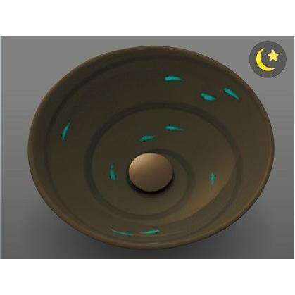 ニットウセラ NITTO CERA 美術工芸手洗鉢 KOシリーズ 天草陶石 肥前の器 蓄光顔料 暗闇で光る 手作り鉢 （KO-series-1）