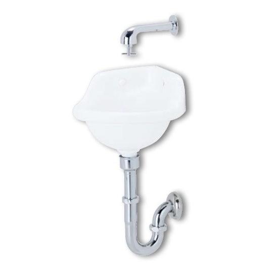 アサヒ衛陶 【公式店】手洗い器 隅付手洗器 Sトラップ仕様 床排水金具 