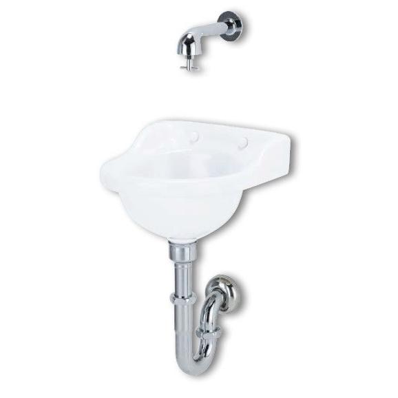 【公式店】手洗い器 平付手洗器 床排水金具 Sトラップ仕様 トイレ コンパクト L3SSET