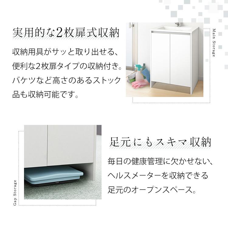 アサヒ衛陶 【公式店】洗面台 600幅 2枚扉 一面鏡 LED 混合水栓 一般地
