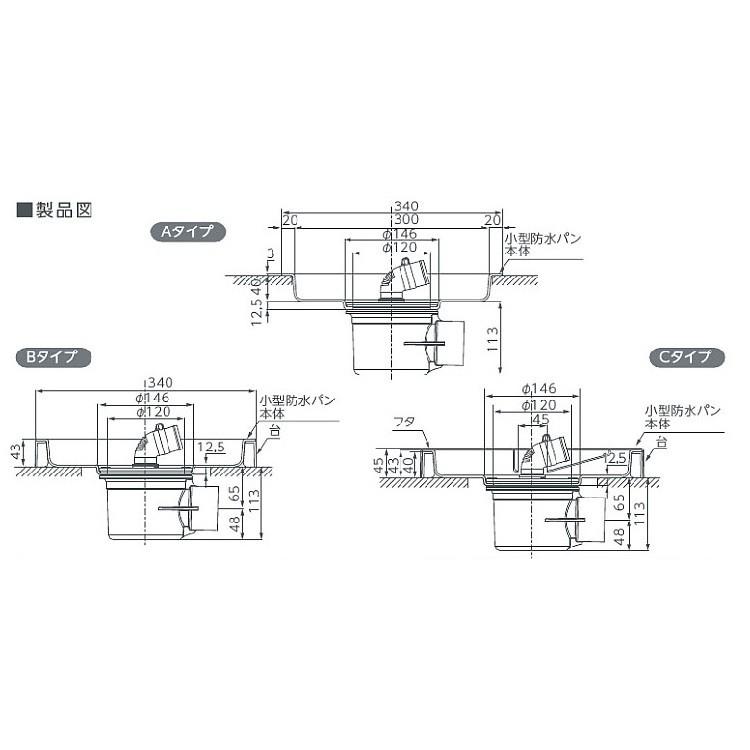 テクノテック TECHNOTECH ビルトイン洗濯機用 小型防水パン プッチ