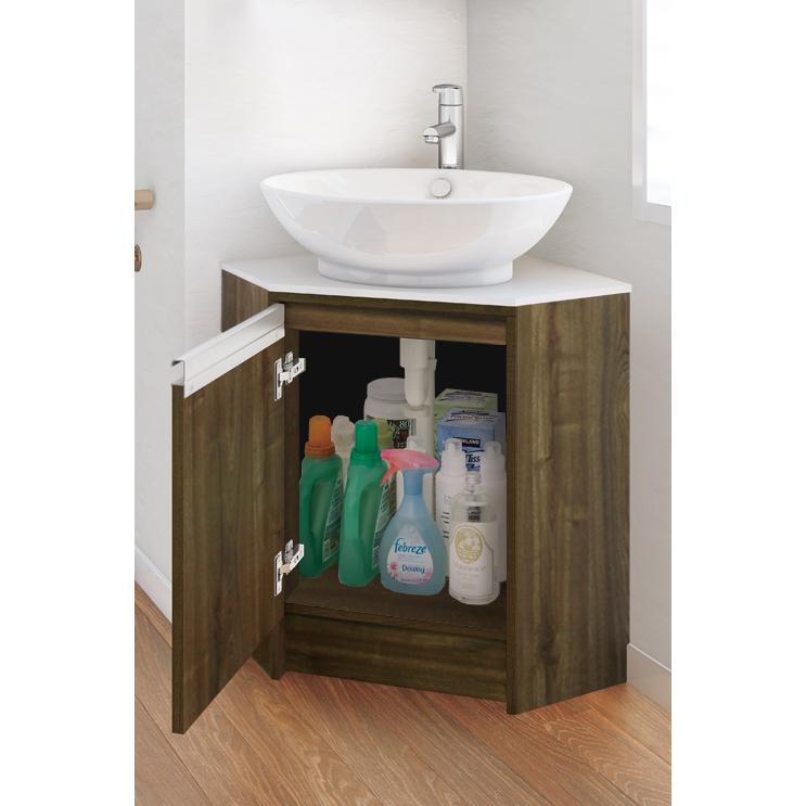 在庫有 アサヒ衛陶 コーナー洗面台 洗面化粧台 間口500 洗面台のみ シングルレバー混合栓 タオルリング付き 新型コロナウィルス感染症対策に 玄関設置に最適 洗面トイレeショップ 通販 Paypayモール