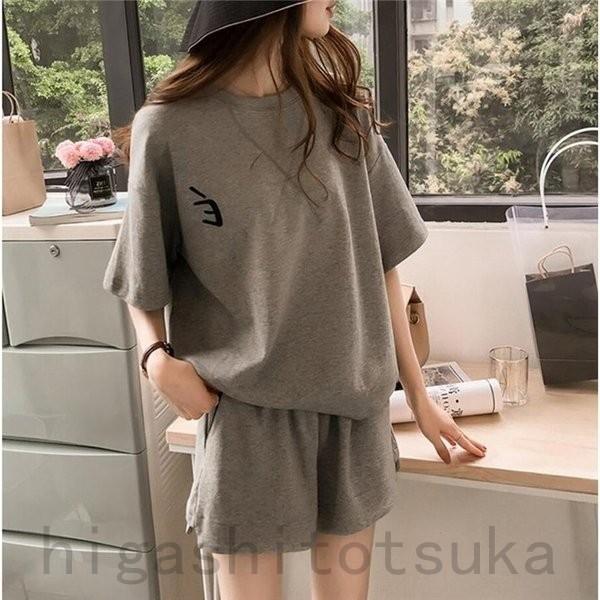 ブランド品 セットアップ レディース スウェットセット Tシャツ パンツ 夏 ジャージ 上下セット スポーツ ルームウェア パジャマ Aynaelda Com