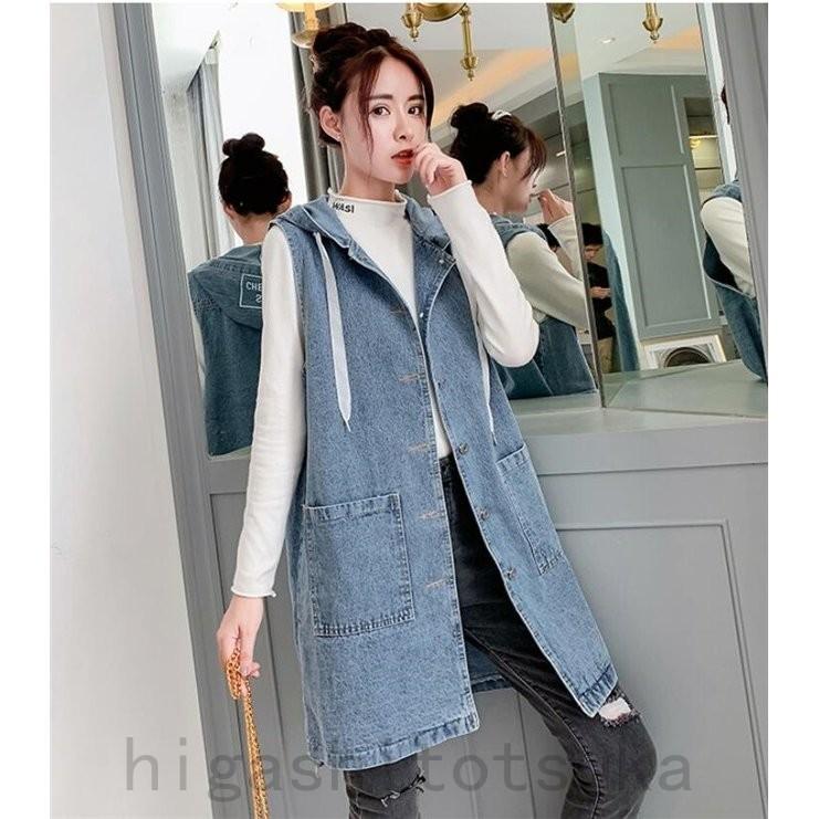 トレンチコート レディース デニムベスト スプリングコート デニム フード付き ロングコート 春 コート カジュアルコーデ 着痩せ アウター 代 30代 40代 See Hw5mur3b Stカンパニー 通販 Yahoo ショッピング