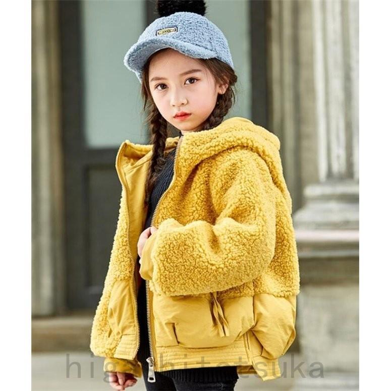 雑誌で紹介された フード付き ダウンジャケット 女の子 防寒着 コート ジュニア 子ども用 ふわふわ キッズ ダウンコート 男の子 切り替え コート カラー ベージュ Raffles Mn