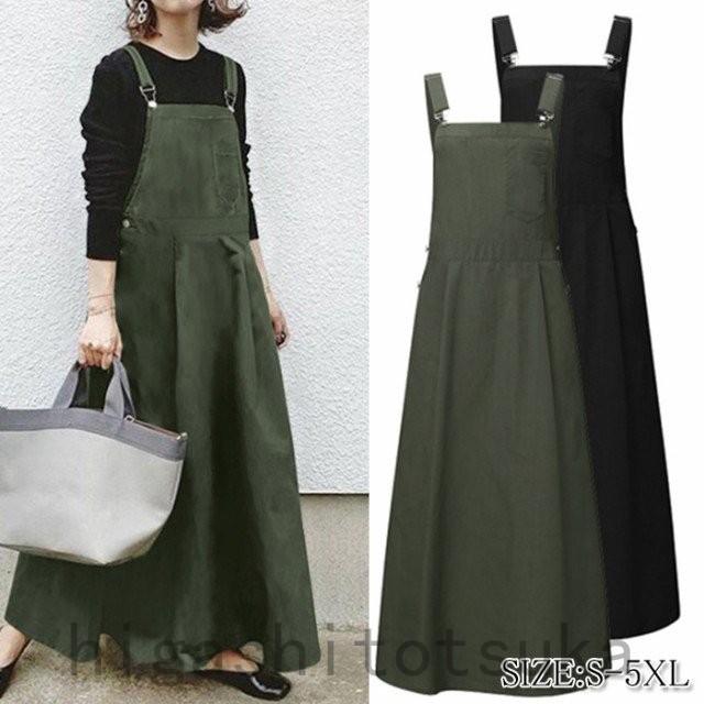 サロペットスカート ワンピース レディース 大人 ロング 春夏 オールシーズン 着回し 楽ちん マキシ丈 大きいサイズ 4xl 5xl 限定品