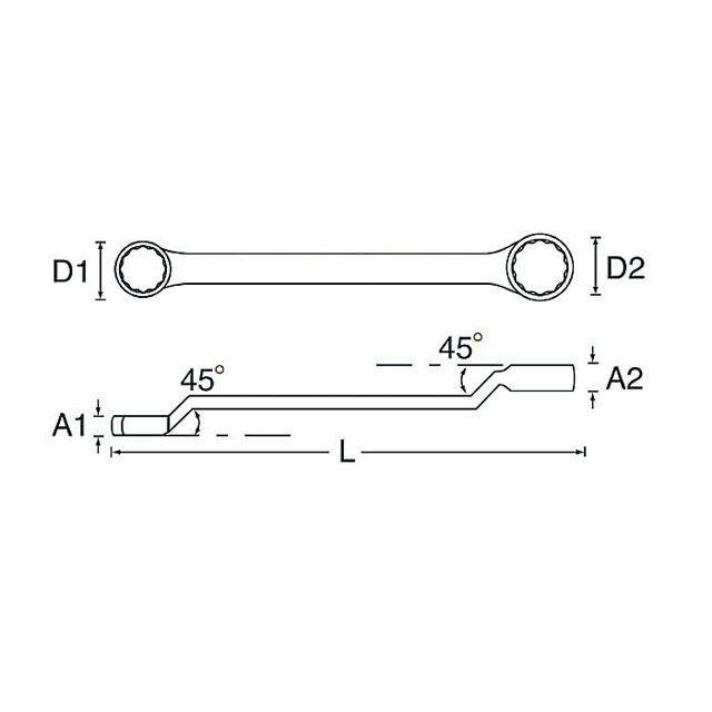 正規品／SIGNET ハンドツール 33254 22X24 45゜メガネレンチ シグネット バイク 車 自動車 自転車｜st-ride｜02