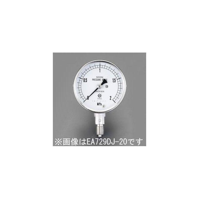 正規品／ESCO 計測機器 G 1/4”/60mm/0-5.0MPa 圧力計（ステンレス製） エスコ バイク 車 自動車 自転車