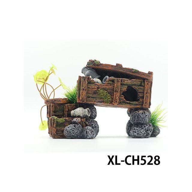 ALFA TEC アクアリウム用品 XL-CH528 木箱/壺（小） 水槽 ケージ 飼育