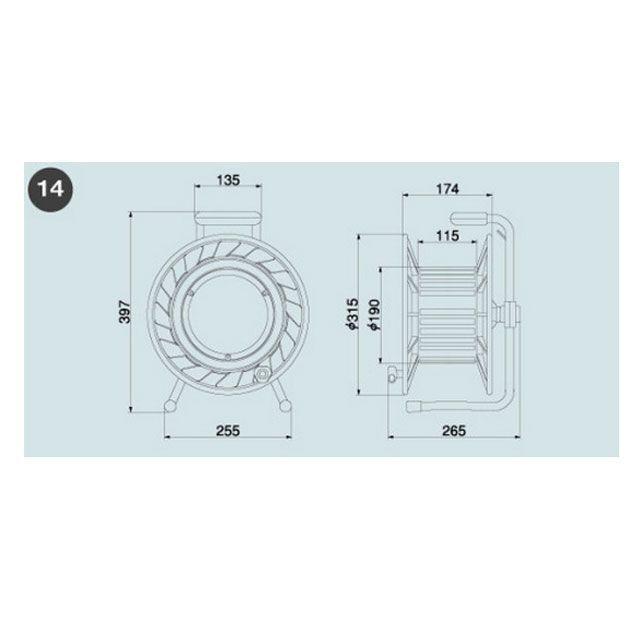 HATAYA メンテナンスグッズ BR-202M コードリール 三相200V（VCT・20M） ハタヤ