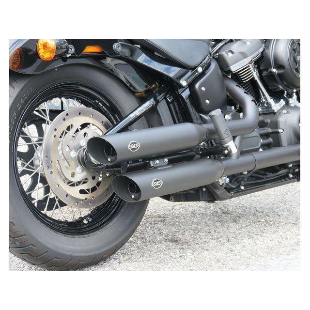 S\u0026S マフラー本体 スラッシュカット 車検対応スリップオン ブラック FXBB エス＆エス_2