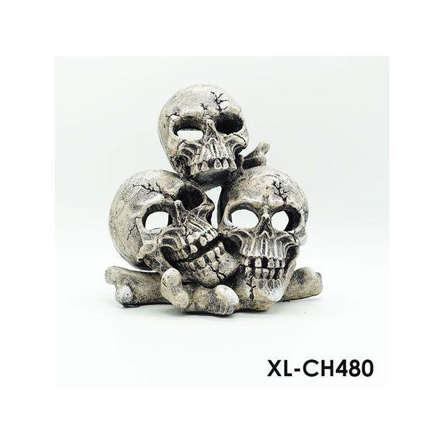 ドクロ.ガイコツ ALFA TEC アクアリウム用品 XL-CH480 ドクロ 骸骨 ガイコツ 水槽（小 置物