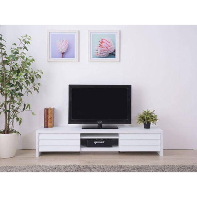 【メーカー直送】Azumaya 家具・インテリア LE-455WH ローボード（ホワイト） 東谷