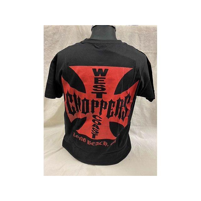 正規品／WEST COAST CHOPPERS カジュアルウェア 半袖Tシャツ（ブラック×レッド） ウエストコーストチョッパーズ バイク｜st-ride｜03