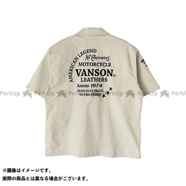 （正規品）VANSON　その他アパレル　2023春夏モデル　TVS2307S　ブラック）　ワークシャツ（アイボリー　バンソン　サイズ：XL　バイク