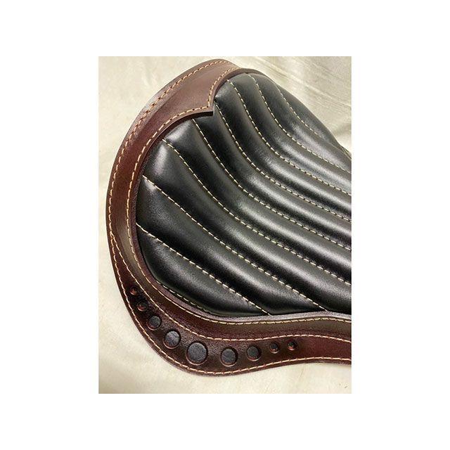 K\u0026W シート関連パーツ Lucky Custom Leather製 サドルシート（ダークブラウン×ブラック） 部品屋K\u0026W_3