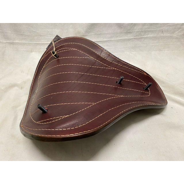 K\u0026W シート関連パーツ Lucky Custom Leather製 サドルシート（ダークブラウン×ブラック） 部品屋K\u0026W_5