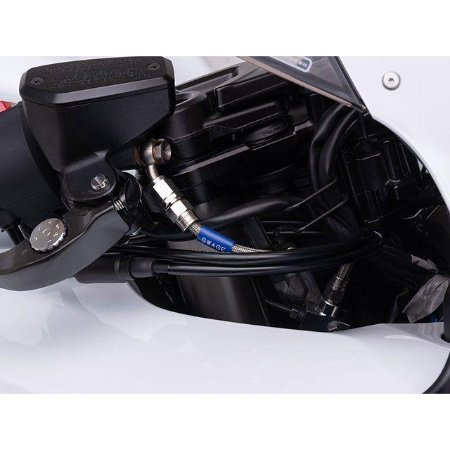 SWAGE-LINE PRO Hayabusa ブレーキホース・ケーブル類 フロントホースキット トライピース（ステンレスブラック） ホースカラー …の画像