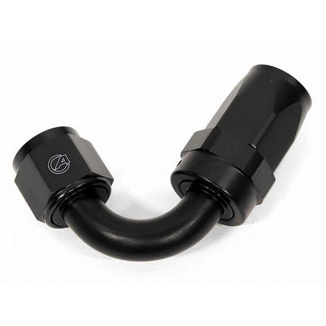ACTIVE 汎用 オイルクーラー関連パーツ ＃8 120&deg;ベントチューブフィッティング（ブラック/ブラック） アクティブ バイク