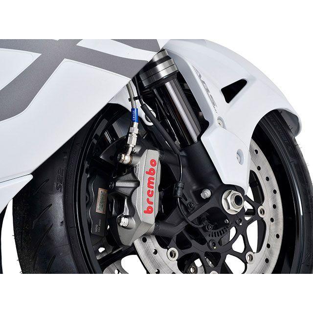 SWAGE-LINE PRO Hayabusa ブレーキホース・ケーブル類 フロントホースキット トライピース（ステンレスブラック）Brembo仕様…の画像
