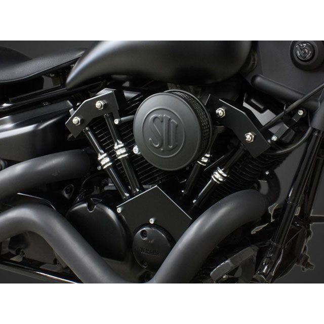 T\u0026F ドラッグスター250 エアクリーナー ドラッグスター250 SU＆プッシュロッドカバー SET（マットブラック/コントラスト） ガレージT\u0026Fの画像