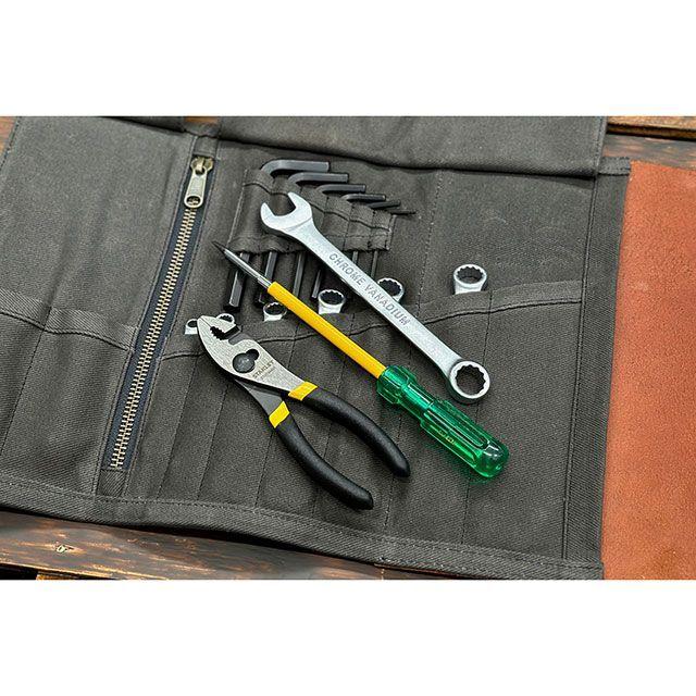 Motone Customs ツーリング用バッグ ツールロールバッグ SCOUT レザー ワックスキャンバス モートーンの画像