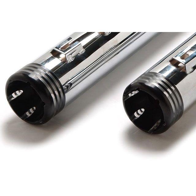 MOTOR STAGE FLD FXDL マフラー本体 ファットマン FLD/15〜FXDL/ラウンド 仕様 クロームメッキ仕上げ/黒エンド モータ…の画像