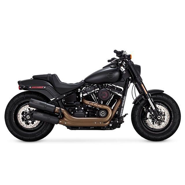 VANCE\u0026HINES FXFB（ファットボブ） マフラー本体 ハイアウトプット スリップオンマフラー（ブラック） バンスの画像