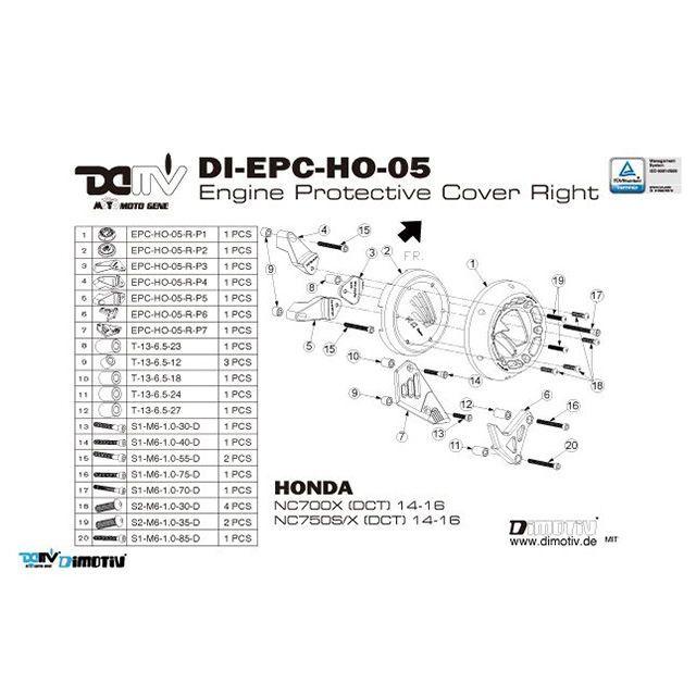 ブランド登録なし - Dimotiv NC700X （DCT） NC750S/X （DCT） スライダー類 発動機プロテクター NC7００X 750S/X 働き掛ける 色合い…