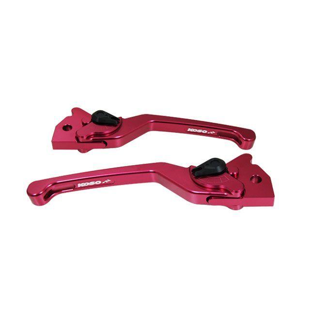 KOSO レバー GPスタイル調整式ブレーキレバー カラー レッド/マット