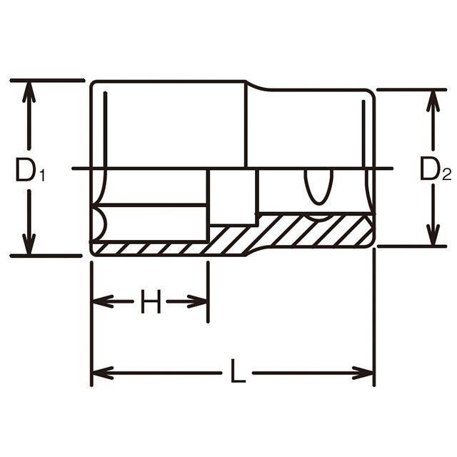 Ko-ken ハンドツール 6400A-3 3/4SQ 6角ソケット インチサイズ 3” コーケン