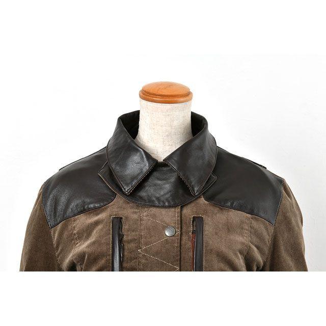 RossoStyleLab レディースアパレル 2020-2021秋冬モデル ROJ-979 パーシャルレザーコーデュロイジャケット（カーキ） サイ…の画像