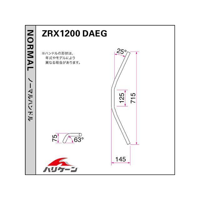 HURRICANE ZRX1200 DAEG ハンドル関連パーツ POLICE 3型 ハンドルセット（ブラック） ハリケーン バイク