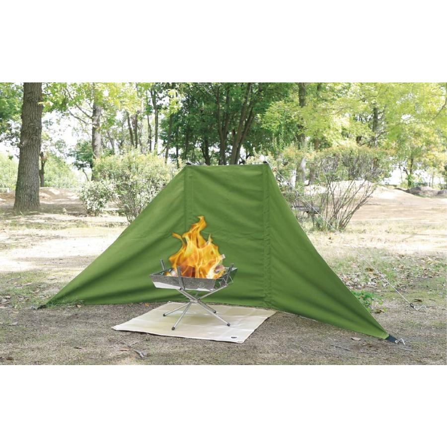 Field to Summit ファイアスクリーンラージ OFBWFL 陣幕 コットン 綿100% 焚火 風除 ウインドスクリーン リフレクタ 大型 目隠 キャンプ 収納袋 バーベキュー | Field to Summit | 08