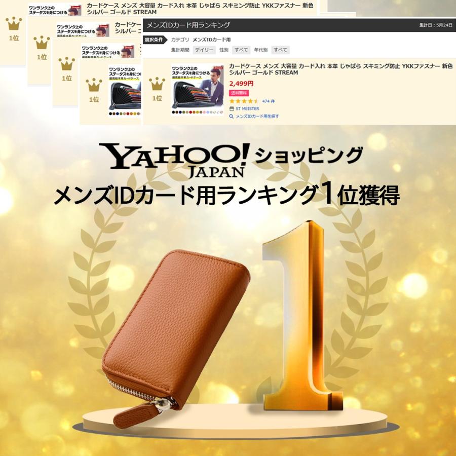 カードケース メンズ レディース 本革 財布 スキミング防止 カード入れ 大容量 STREAM ギフト プレゼント 名入れ可 母の日 父の日 20代 30代 40代 50代｜st-stored｜21