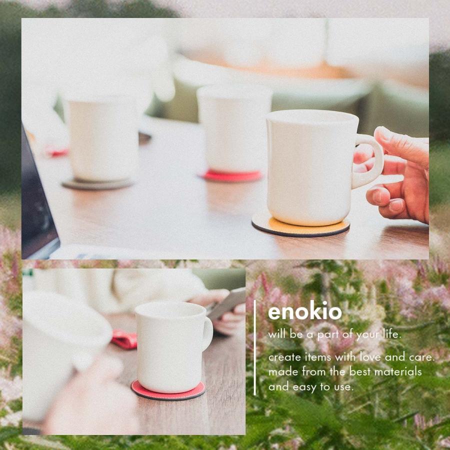 enokio コースター 本革 シュリンクレザー シンプル おしゃれ