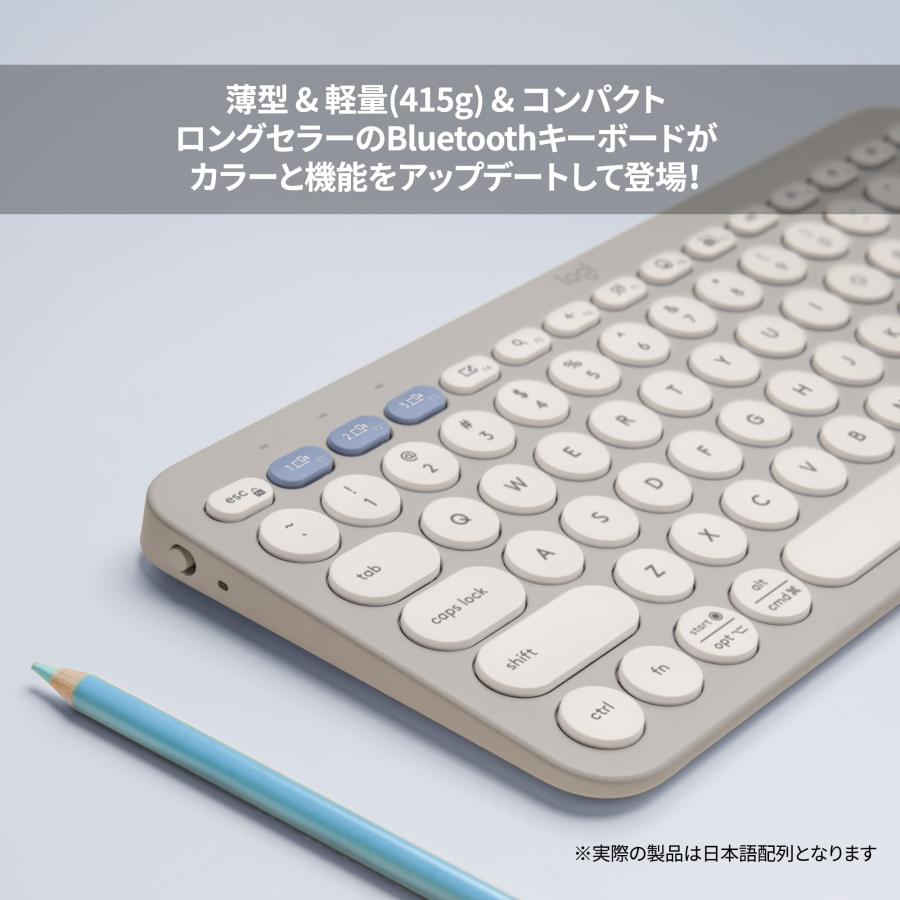 ロジクール ワイヤレスキーボード PEBBLE KEYS 2 K380sGY 薄型 軽量 415g 小型 B｜sta-works｜02