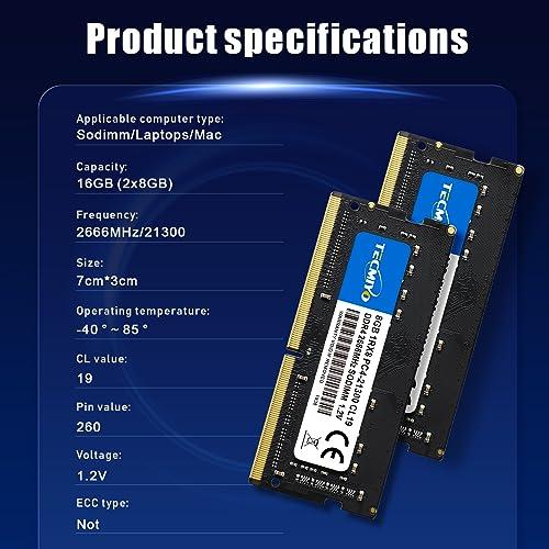TECMIYO ノートPC用メモリ DDR4-2666 (PC4-21300) 8GB×2枚 (16GB) 260Pin 1.2V｜sta-works｜02