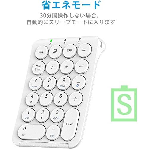 iClever テンキー Bluetooth ワイヤレス 数字 キーボード パンタグラフ式 Type-C｜sta-works｜04